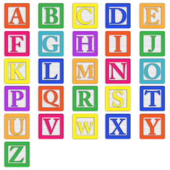 multi, coloré, alphabets anglais, Anglais, alphabets, blocs de bébé, alphabet, abc, des lettres, bloc, des blocs