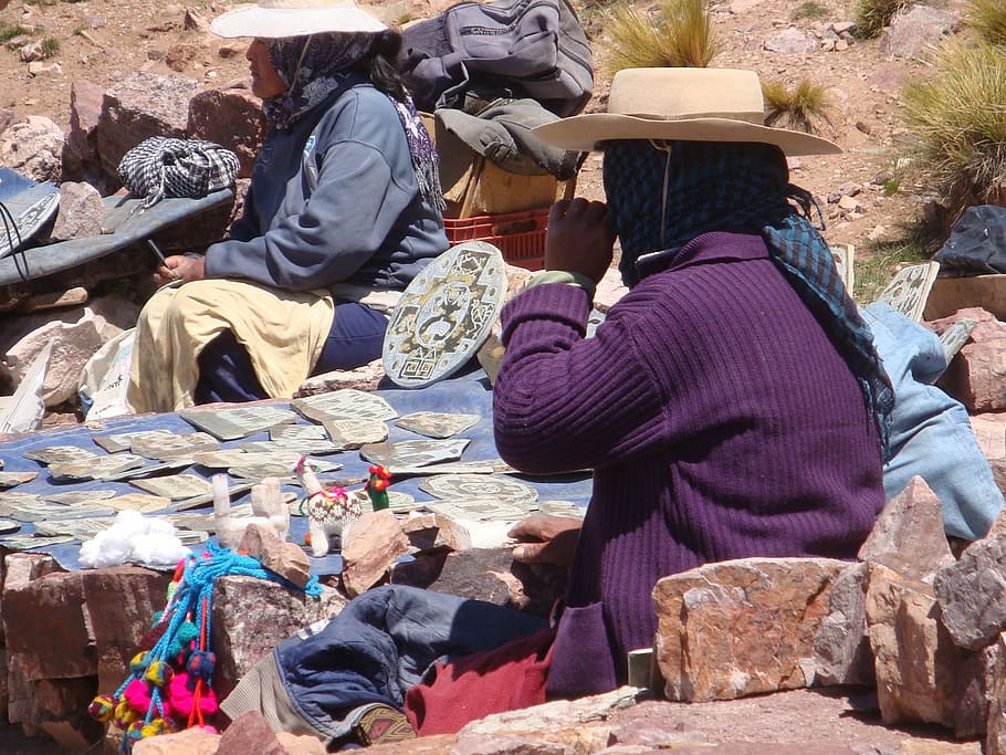 ženy, prodávajícího, Argentina, purmamarca, jujuy, trh, veletrh, artefakty, archeologie, kultura, civilizace