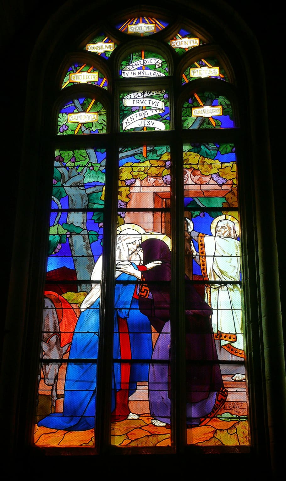 stained, glass window, Church, Stained Glass Window, stained glass, lannion, france, window, religion, spirituality, place of worship