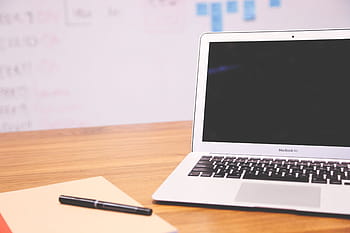 macbook air, macbook, air, black, ballpoint, pen, laptop, computer, technology, notepad, notebook
