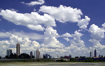 atlanta, Gruzie, Midtown, město, panoráma, ga, městský, budov, atl, mrakodrapy, panoráma města