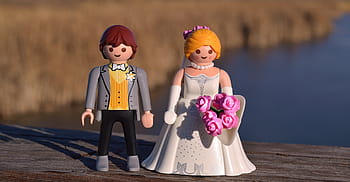 muž, žena lego hračky, svatba, nevěsta, ženich, manželství, pár, svatební, Svatební pár, ženatý, romantika