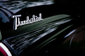thunderbird, název, brod, auto, symbol, loga, odznak, detail, ford thunderbird chrome, design, označení