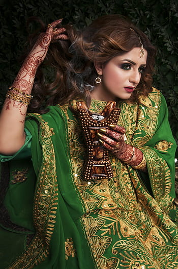 หญิง, สีเขียว, ดอกไม้, ชุด maxi, การออกแบบ mehndi, ต้นเทียน, เจ้าสาว, ออกแบบ, ชาวอินเดีย, Mehndi, สัก