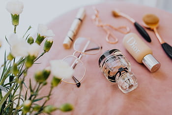kuas, bulu mata, penjepit, parfum, merah muda, beludru, make-up, kecantikan, penting, Makeup, dan