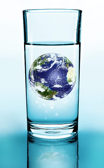 clear, drinking glass, globe, inside, illustration, glass, drink, water, earth, blue, transparent