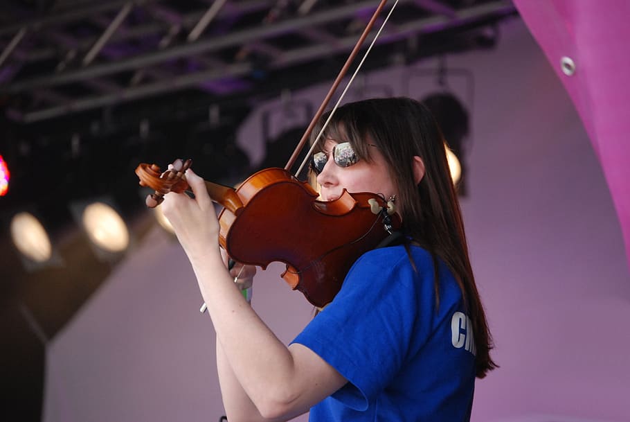 housle, houslista, hudba, nástroj, koncert, mladý, ženský, hraní