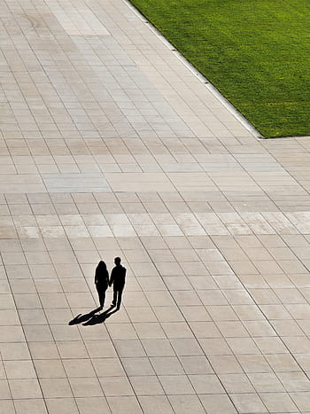 man, woman, walking, brown, surface, daytime, green, grass, field, people, couple