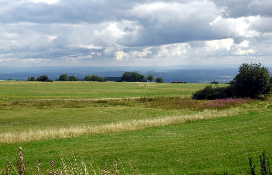krajina, Příroda, turistika, hochrhein, hlášeny, nebe, zataženo, rhön, venkovské scény, pole, zemědělství