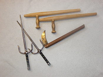 tonfa, naginata, sai, weapons, martial arts, asia