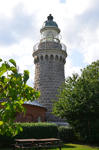 lighthouse, baltic sea, denmark, island, aero, nature, landscape, coast, sea, vacations, beach