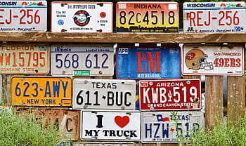 auto štít, poznávací značka, auto, štít, americké poznávací značky, cedule, plot, deco, dekorace, dekorativní, umění