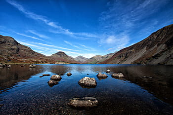 odpadní voda, jezerní čtvrti, cumbria, Anglie, Příroda, krajina, přírodní, nebe, letní, Pohled, jezero