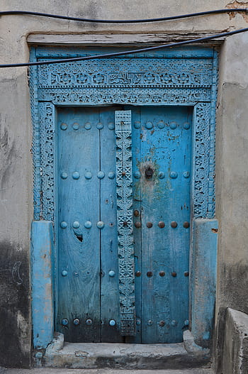 door, wooden door, zanzibar, africa, stone town, tanzania, culture, ornament, decoration, arabic, swahili