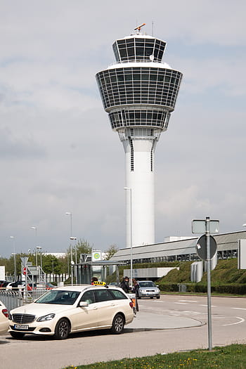 letiště, mezinárodní, Mnichov, architektura, budova, doprava, kontrolní věž, věž, monitorování vzduchu, atc jednotka, řízení letového provozu