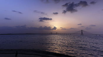 body, water, cloudy, sky, nature, landscape, ocean, sea, clouds, infrastructure, bridge