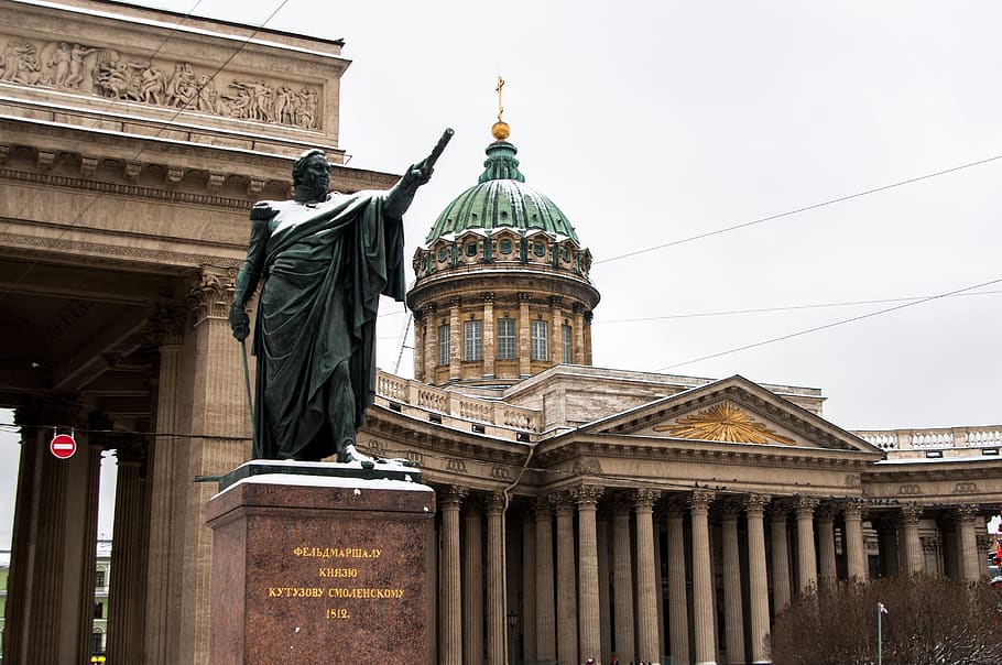 architecture, support, no one, travel, stone, outdoors, stage, snow, kazan cathedral, winter, rhythm