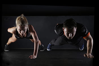 fitness couple, working, exercises, gym, Fitness, couple, working out, people, exercise, fit, health