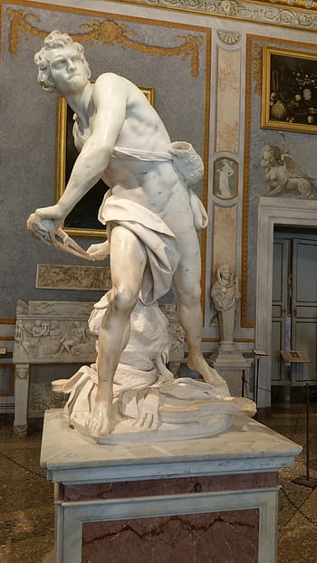 bernini, galleria borghese, borghese, Řím, davido, gian lorenzo bernini david, socha, sochařství, destinace, mramor, lidské zastoupení