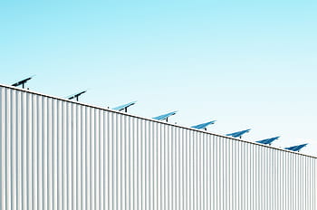 untitled, gray, steel, frame, blue, sky, sunshine, solar panels, industrial, building, architecture
