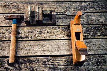 brown, jack, planer, bench vise, hammer, tools, carpentry, carpenter, repairs, construction, work
