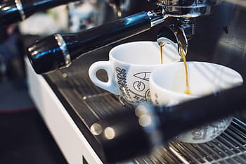 ottenere, pronto, caffè espresso, preparati, avvicinamento, caffè, bere, processi, caffè - bevanda, tazza, bar