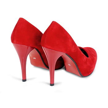 pair, re, suede, close-toe, platform, stilettos, women's shoes, red, pin, fashion, shoe