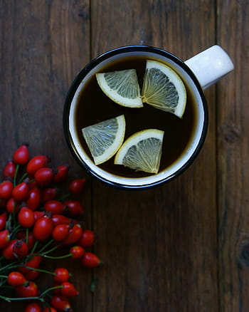 citronový čaj, citrus, pohár, napít se, citrón, čaj, dřevo - materiál, jídlo, ovoce, stůl, svěžest