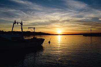 海、 夕日、 水、 ロマンチック、 空、 水景、 カラフル、 ゴールデンアワー、 風景、 オフショア、 風光明媚
