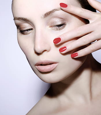 Červené, hřebíky, krása, makeup, kosmetika, žena, manikúra, lak, nehet, nehty, salon