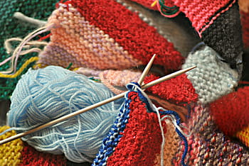 red, white, blue, yarns, knitting, knitting needle, knit, knitwear, wool, yarn, knitting stitch
