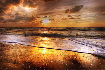 orilla del mar fotorgrafía altamente saturada, puesta de sol, playa, mar, sol, abendstimmung, nubes, resplandor crepuscular, cielo nocturno, verano, ola