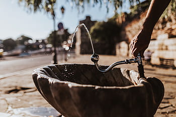 verano, agua, caliente, calle, Europa, vacaciones, bulgaria, Nessebar, balcan, fuente de agua potable, agua del grifo