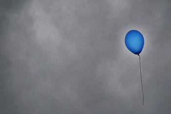 Blau, Luftballon, grau, Himmel, blaue Luft, Ballon, Luftballons, Wind, bunt, Luft, fliegend