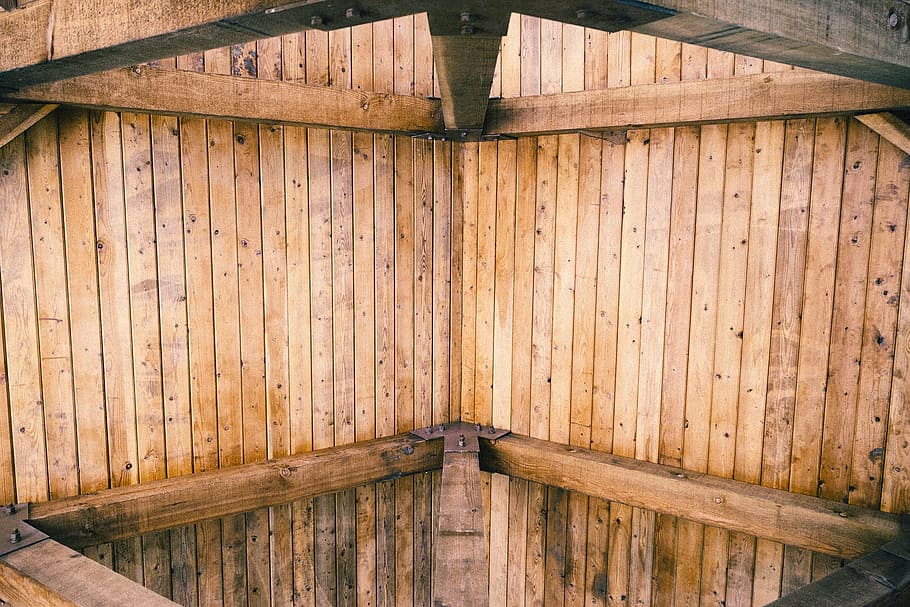 hnědý dřevěný povrch, strop, dřevo, Dům, podkroví, dřevěný, Domov, interiér, design, architektura, paprsky
