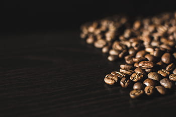vicino, chicchi di caffè, avvicinamento, fagioli, nero, sfondo nero, Marrone, caffè, fagiolo, arrostito, caffeina