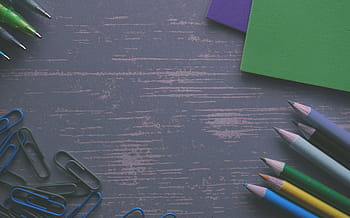 assorted-color pencils, cardboards, pencils, clips, colour pencils, foam rubber, office clips, pens, shabby, shabby background, sheet