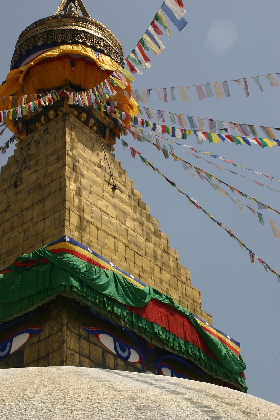 kathmandu, boudhanath, stupa, Nepál, chrám, modlitba, oči, Buddha