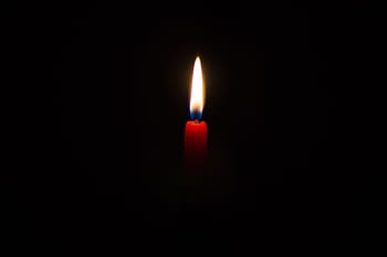 lighted, candle, black, background, dark, night, light, spark, wax, heat, flame