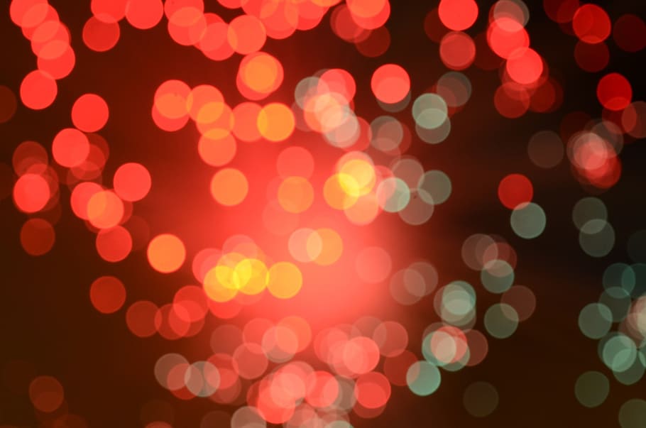 bokeh fotografie, Červené, zelená, světla, světlo, Pozadí, Vánoce, večírek, Dovolená, ohňostroj, rozostření