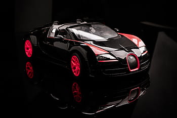 black, red, bugatti veyron, super, sport die-cast metal model, mobil car, 2013 bugatti veyron, car