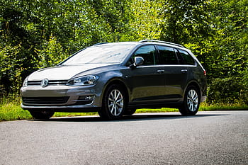 šedá, volkswagen golfový stanový vůz, silnice, stromy, během dne, volkswagen, golf, auto, vw, vozidlo, automobilového průmyslu