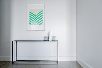 Grün, Weiß, Wand Dekoration, Wand, Rahmen, Tabelle, ästhetisch, sauber, Wohnraum, drinnen, Bodenbelag