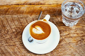 bílý, moka pohár, talíř talíř, vedle, nápojová sklenice, káva, keramický, džbánek, cappuccino, kavárna, pohár