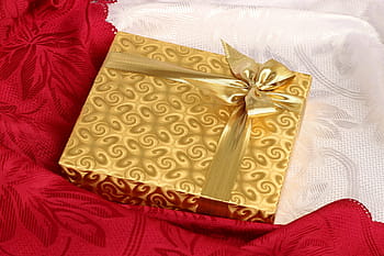 square, beige, gift box, white, red, linen, gift, box, present, background, recreation