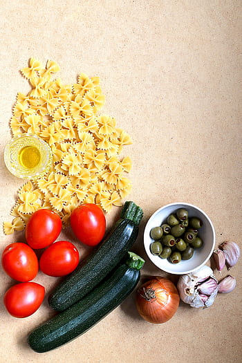 pasta, ingredients, top, flat lay, food, edible, cooking, kitchen, homemade, vegetables, dinner