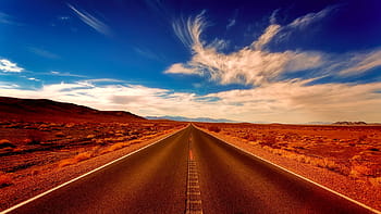 narrow, road, rocky, mountain, desert, landscape, highway, travel, sky, clouds, hdr