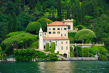 beige, white, house, body, water, lago di como, italy, italian, lake, como, villa