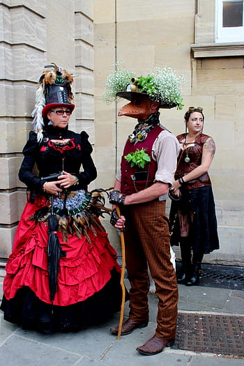 steampunk, parní punk, lidé, Červené, pára, punk, fantazie, styl, průmyslový, oblečení, viktoriánský