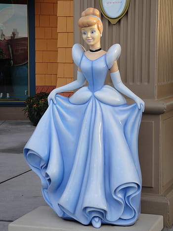 disney cinderella statue, princess, character, blue, disney, florida, orlando, new York City